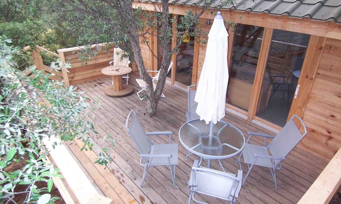 Oletta Appartement | Albaria Lodge, pavillons nichés dans les arbres, au calme, avec terrasse 4pers