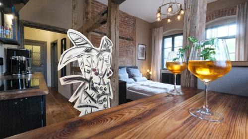 Torgau Appartement | Altstadt Apartment in Torgau mit Balkon und Kunstgarten