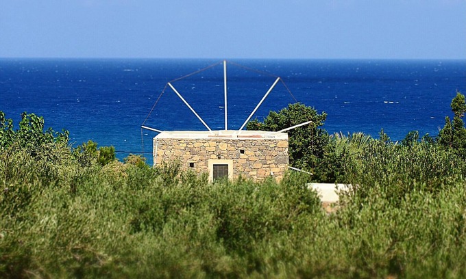 Ayia Fotia Maison | Authentique crétoise moulin à vent en pierre