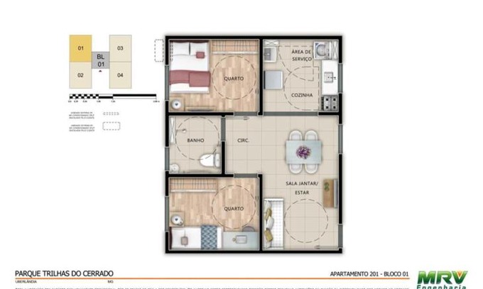 Grand Ville Appartement | Apartamento mobiliado em condominio fechado