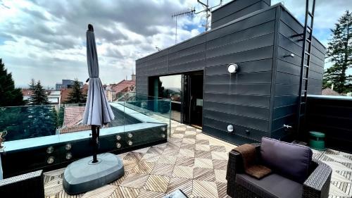 Brno-stred Appartement | Apartmán se saunou a terasou s výhledem na Brno
