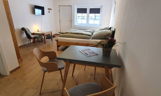 Ziegenhain Appartement | Apartment 4 with 31 sqm, (1,80m bed) Sep. Kitchen / Bathroom