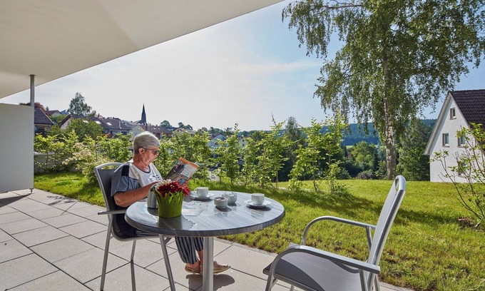 Sankt Georgen im Schwarzwald Appartement | Appartement 'Auszeit Mit Plege - Fewo 5' avec terrasse privée, jardin partagé et Wi-Fi