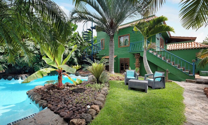 Tijarafe Appartement | Appartement "Casa Garten" avec vue sur la mer, piscine privée et Wi-Fi