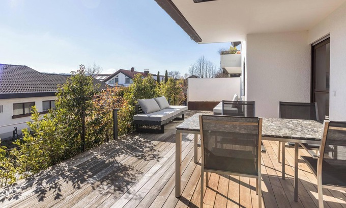 Gaienhofen Appartement | Appartement 'Domizil auf der Höri' sur le lac de Constance avec vue partielle sur le lac