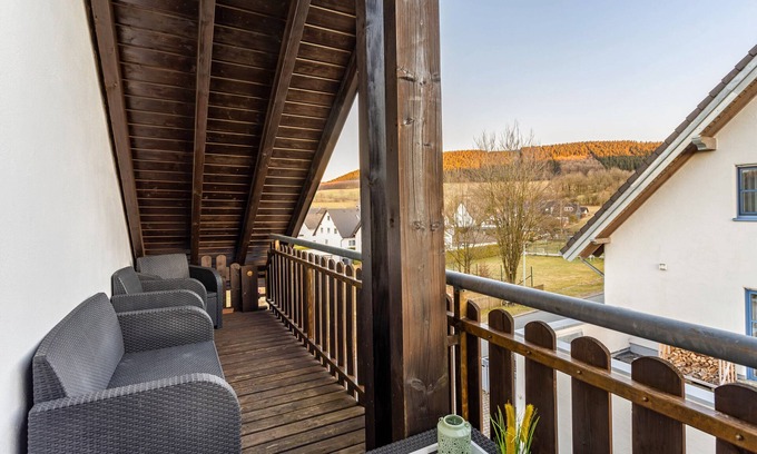 Niederlandenbeck Appartement | Appartement 'Ferienwohnung Rinke' avec vue sur la montagne et balcon