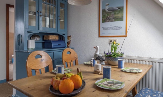 Nordstrand Appartement | Appartement 'Ferienwohnung Silbermöwe' avec terrasse partagée, jardin partagé et Wi-Fi