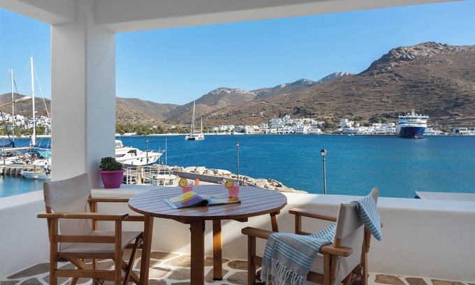 Katapola Appartement | Appartement 'Nicolas House 2' avec vue sur la mer, terrasse privée et climatisation