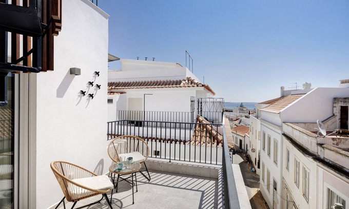Lagos City Center Appartement | Appartement 'Old Town Apartments Sea View' avec vue sur la mer, Wi-Fi et climatisation