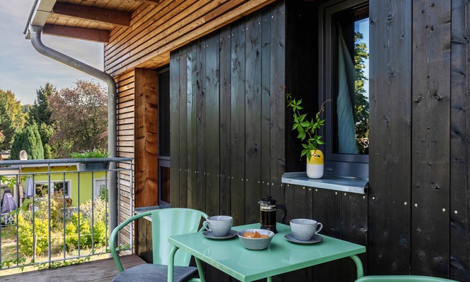 Joachimsthal Appartement | Appartement 'Schorfheider Blueberry Am Grimnitzsee' avec balcon et Wi-Fi