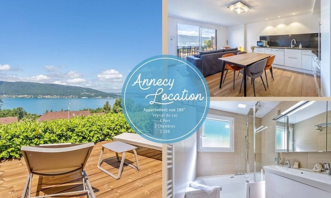 Veyrier-du-Lac Appartement | Appartement vue à 180° sur le lac et les montagnes