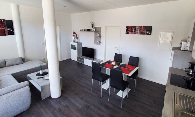 Veldhausen Appartement | Appartement "Wohnung 3" avec terrasse partagée, balcon et Wi-Fi
