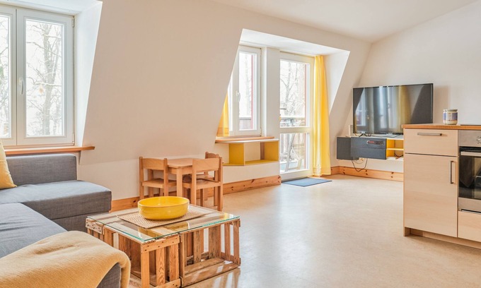 Schwerin Appartement | Appartement jaune - vacances à la ferme bio