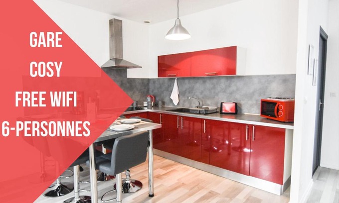 Saint-Quentin Appartement | Appartement "le Terminus " Gare-Cosy-Wifi 6 Personnes