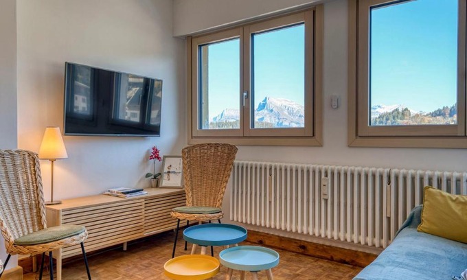 Megeve Appartement | Appartement rénové, centre Megève, 1 chambre + cabine, proche télécabine, 5 pers. - FR-1-453-280