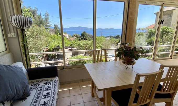 Niolon Appartement | Appartement Tigueda, Véranda, vue mer