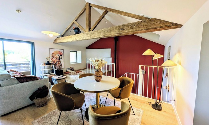 Monnieres Maison | Architect loft with private Jacuzzi - Home cinema - large hammock