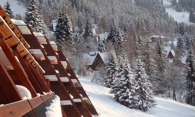 Arc-1600 Appartement | Grand studio terrasse, vue exceptionnelle, exposé SO, skis aux pieds!