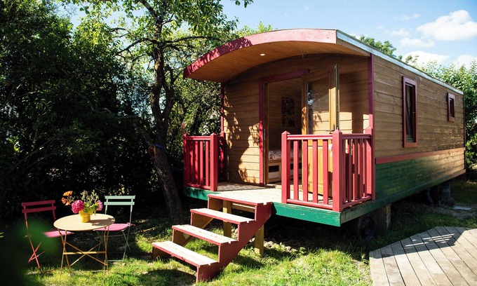 Le Gue-d'Allere Maison | Authentique roulotte, piscine et jardin, entre la Rochelle et le marais poitevin