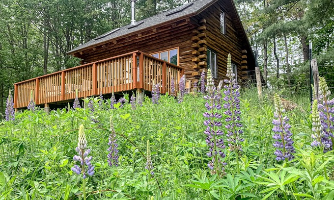 Jefferson Maison | Authentic log cabin with Mt Washington view