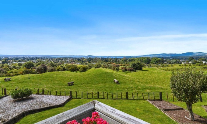 Rotorua Maison | Aww Sheep-vue ininterrompue magnifique