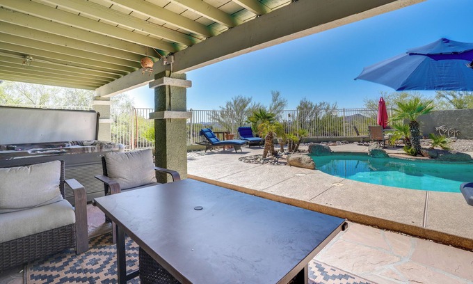 Wickenburg Maison | Backyard Oasis & Hot Tub: Mtn-View Wickenburg Home