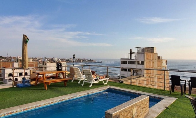 Huanchaco Maison | Maison avec lits jumeaux face à la plage