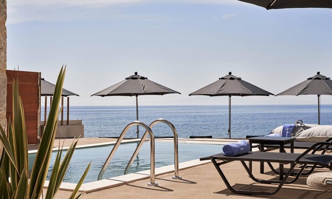 Riglia Villa | Beachfront Alassa Villas w/ Private Pools Complex