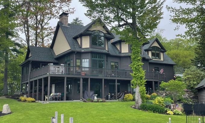 Meredith Maison | Beautiful Adirondack home faces west with huge sun deck and sleeps 10