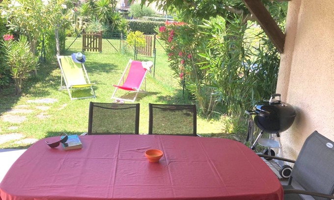 Poggio-Mezzana Villa | Belle villa de vacances climatisée avec jardin, et la plage au bout des tongs !