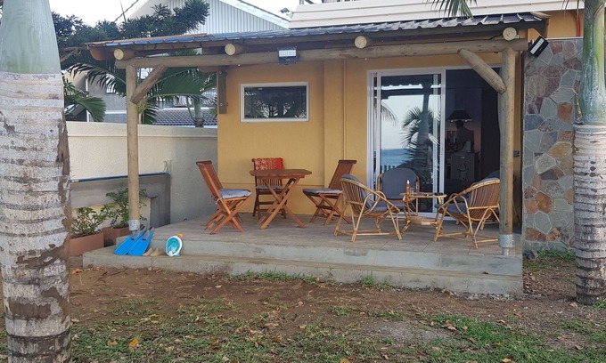 Tombeau Bay Appartement | Bel appart. Le Bi-Dul, en bord de mer, pied dans l'eau avec piscine
