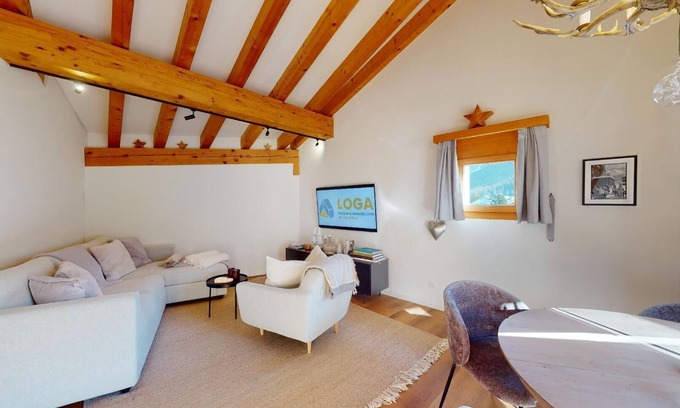 Sils-Maria Appartement | Beautiful, stylishly furnished 2-room flat on the 2nd floor with gallery, 60 m2,