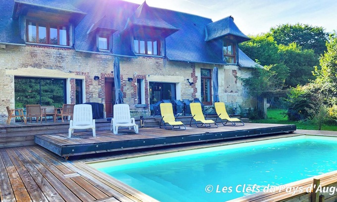 Beuvillers Maison | Belle maison de campagne aux portes de Lisieux, piscine, 10 à 14 personnes