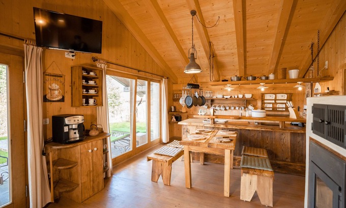 Sankt Englmar Cabine | Blockhaus 6 - Traditionelles Blockhaus mit Sauna im Bayrischen Wald