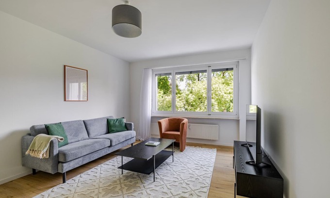 Vorstadte Appartement | Blueground | Basel-Vorstaedte, view, nr Rhine