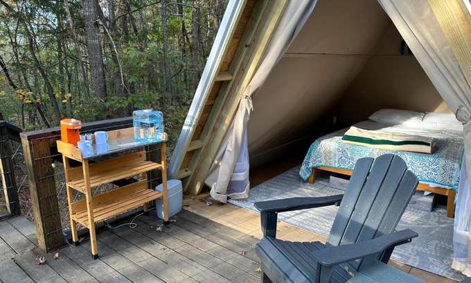 Talladega Autre | Bohamia - Cozy A-Frame Glamp on 268 acre forest retreat