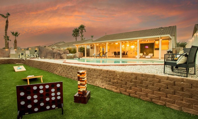 Black Mountain Maison | Bohemian Modern Dream Home with Strip Views, Pool & Spa, Pool Table & Games