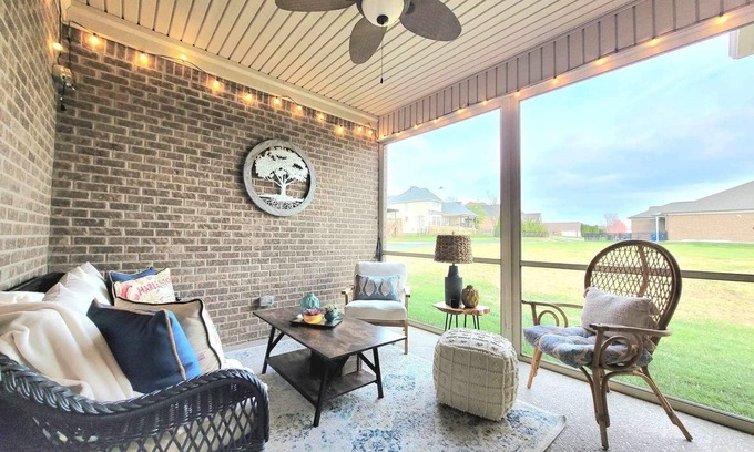 Simpsonville Maison | Bourbon trail home w/screened-in porch & firepit near Louisville