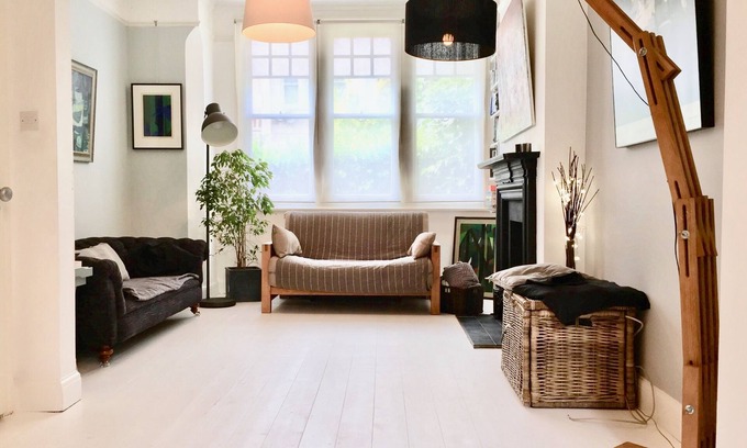 Crouch End Maison | Chambre double lumineuse au nord de Londres avec salle de bain