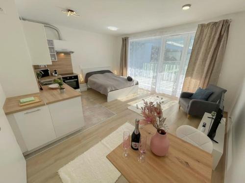 Vizafogo Appartement | Bright Riverside Studio, Balcony, Free Parking, Air Conditioning
