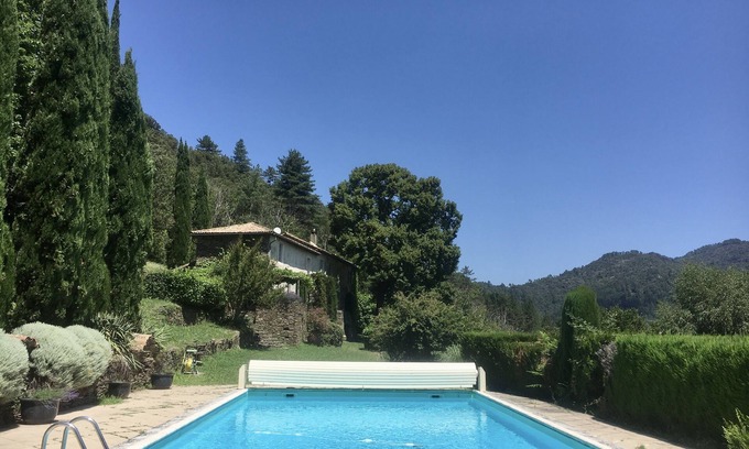 Saumane Maison | Cévennes, magnifique maison, grande piscine, nature, superbe vue