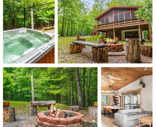 Great Cacapon Maison | Cabin w New Hot Tub, River, Kayak, WiFi, & Fire Pit