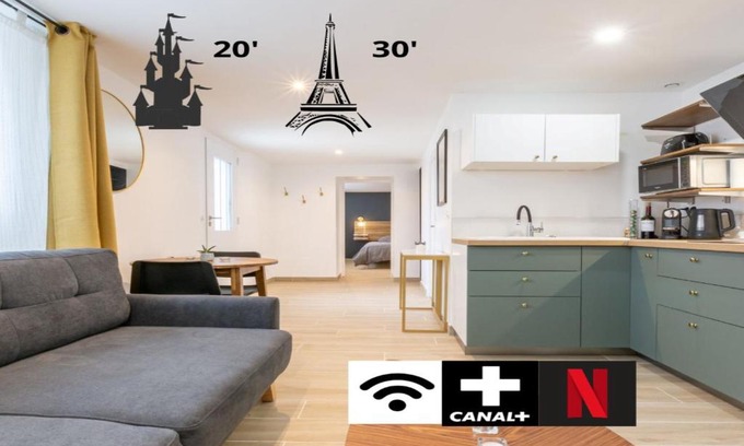 Vaires-sur-Marne Appartement | Calme absolu, terrasse et parking entre Paris et Disney