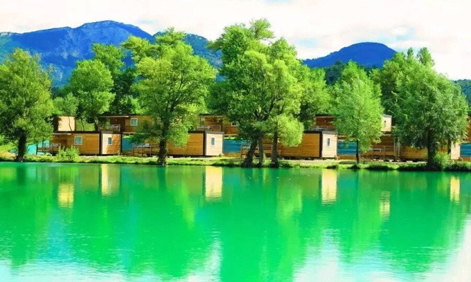 Chatillon-en-Diois Maison | Camping Le Lac Bleu* - Mobile home Premium Space 4 Rooms 6 People Air Conditioned Lakeside