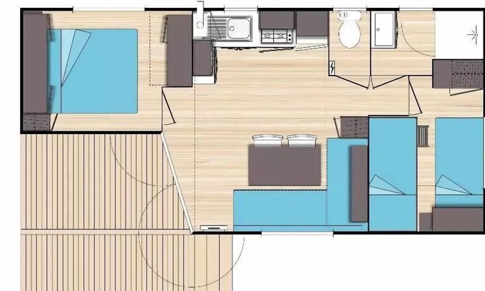 Saint-Maurice-d'Ibie Maison | MOBIL HOME Sous Bois 2 chambres O'HARA SB 784TI 6 personnes