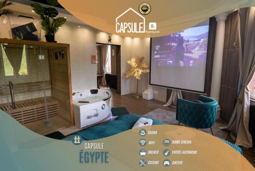 Crespin Appartement | Capsule Egypte - Jacuzzi - Sauna - Billard - Netflix & Home cinéma - Nintendo switch & jeu -