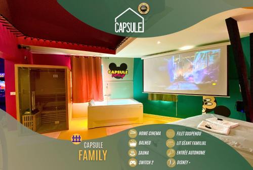 Crespin Appartement | Capsule Family - Sauna - Jacuzzi - Projecteur - Billard - Nintendo Switch 2 - Filet suspendu