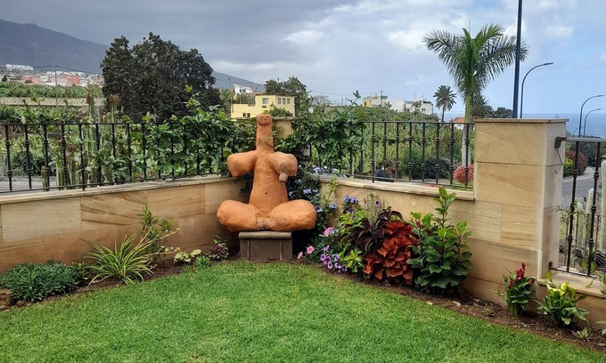 Puerto de la Cruz Appartement | "Casa Sunset",Jardin privé avec vue sur la mer et le Teide, WIFI gratuit