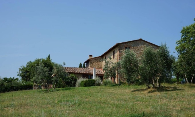 Castelnuovo Berardenga Autre | Arceno: Ferme Capacité 6 pax et piscine, Vues bucoliques de vignes et oliviers