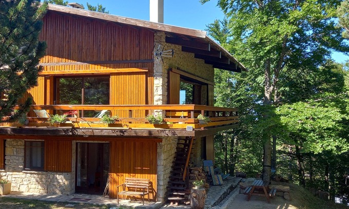 Mont Serein Chalet De Ski | Chalet 100 m2 sur deux niveaux avec cheminée et de belles baies vitrées